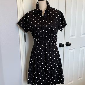Vintage Inspired Black & White Polka Dress